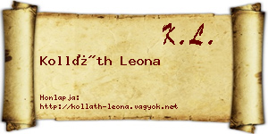 Kolláth Leona névjegykártya